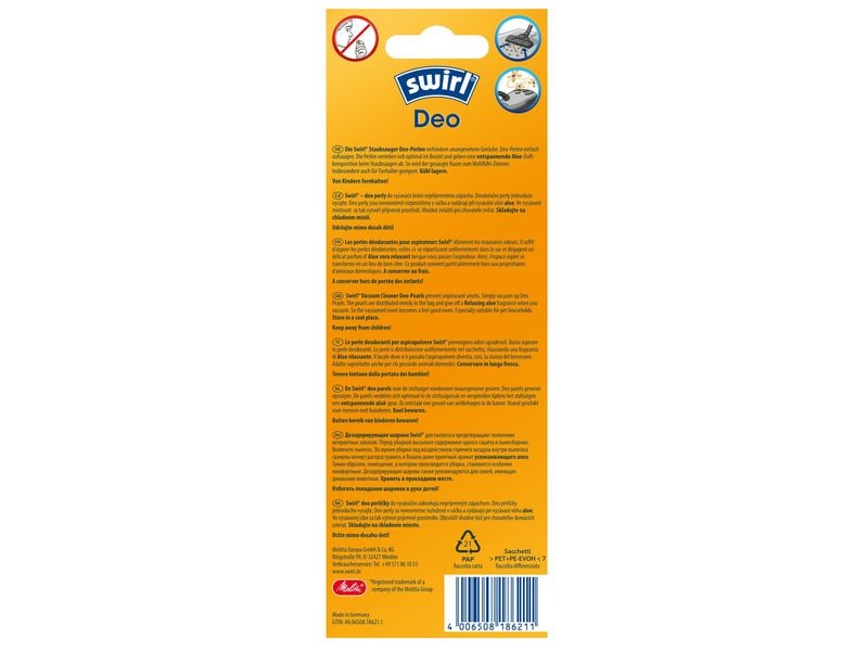 Swirl Duftperlen Entspannende Aloe 4x Beutel mit Deo-Perlen für Staubsaugerbeutel