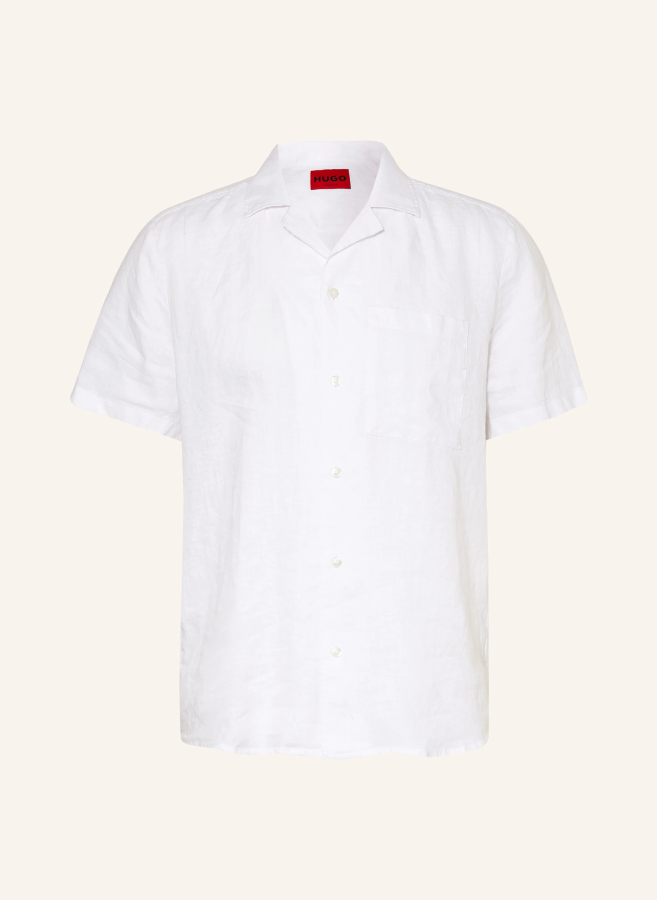 HUGO Resorthemd ELLINO Straight Fit aus Leinen