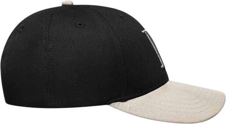 Les Deux Baseball Cap Contrast Suede II Black/dark sand