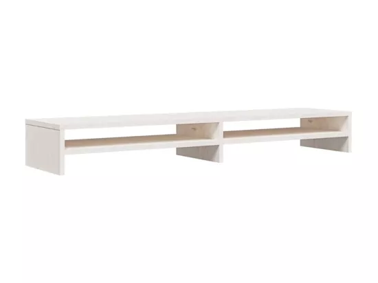 Support de moniteur Blanc 100x24x13 cm Bois de pin solide