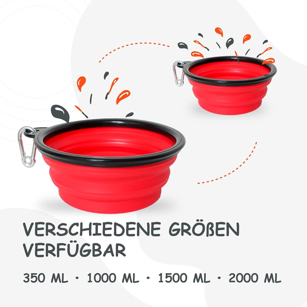 Petsation Faltbarer Reisenapf Rot 350 cm³