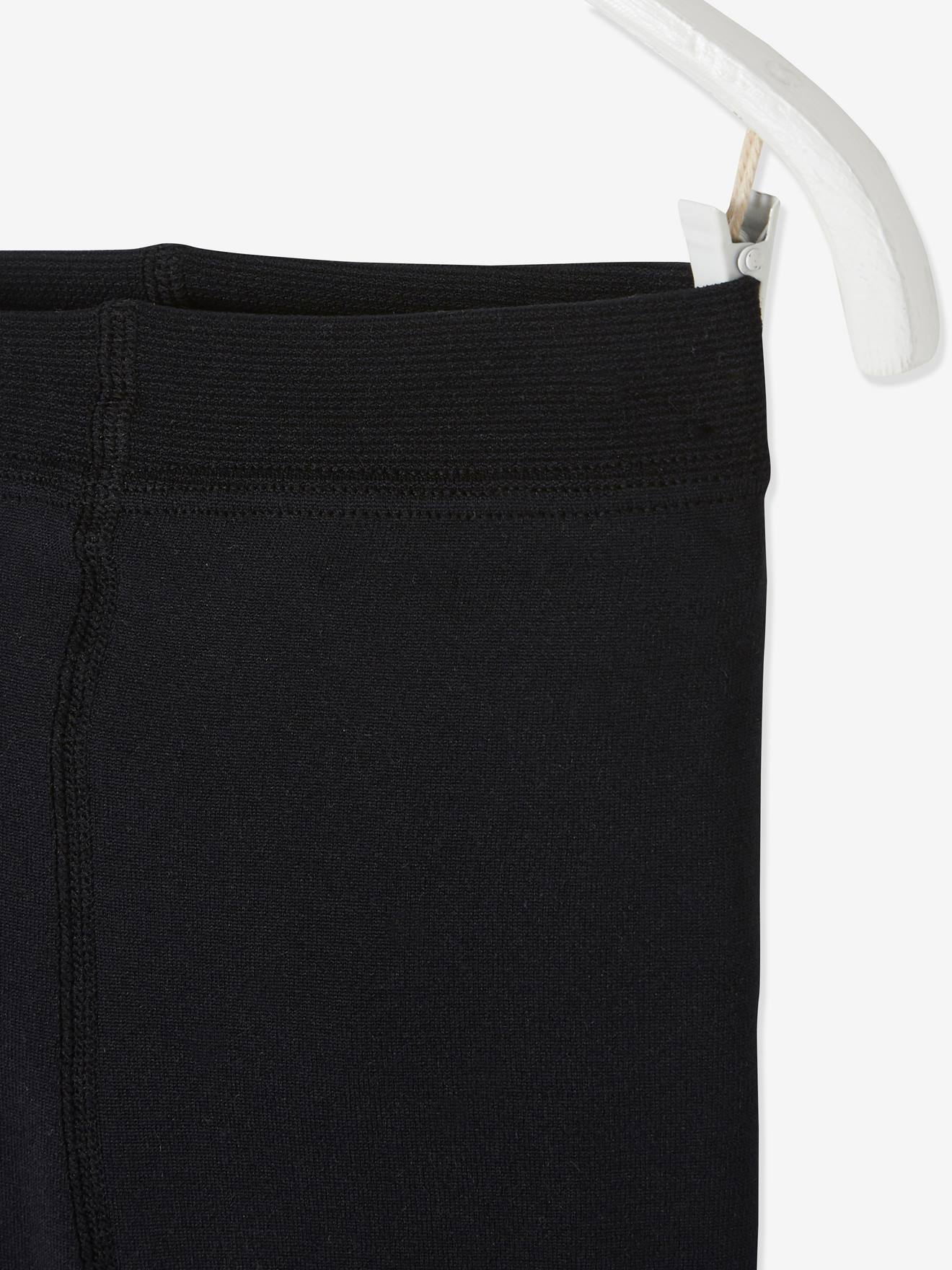 Calça legging de malha polar para meninas, azul médio liso