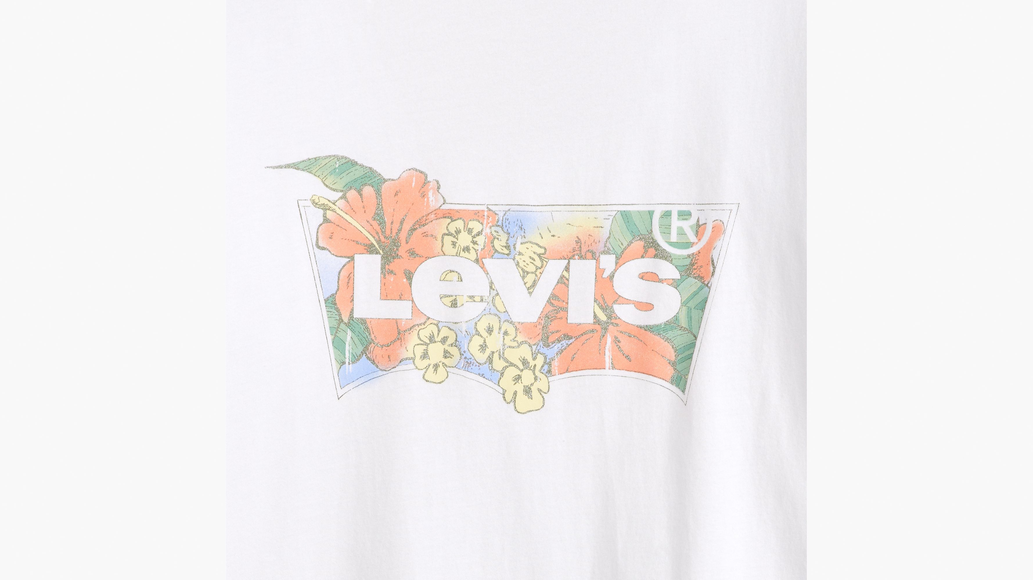 T-shirt Perfect logo (grandes tailles) - Hibiscus Bw Fill Bright White - Blanc