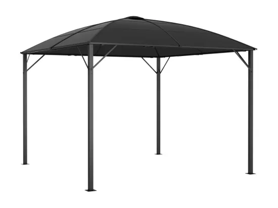 Tonnelle avec rideaux 300x300x265 cm Anthracite