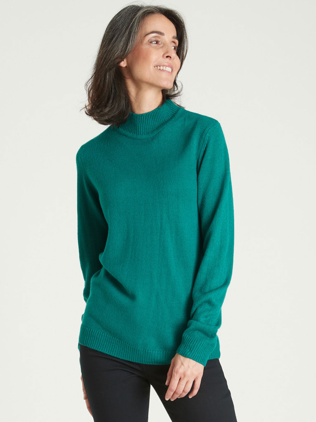 Pull col montant manches longues