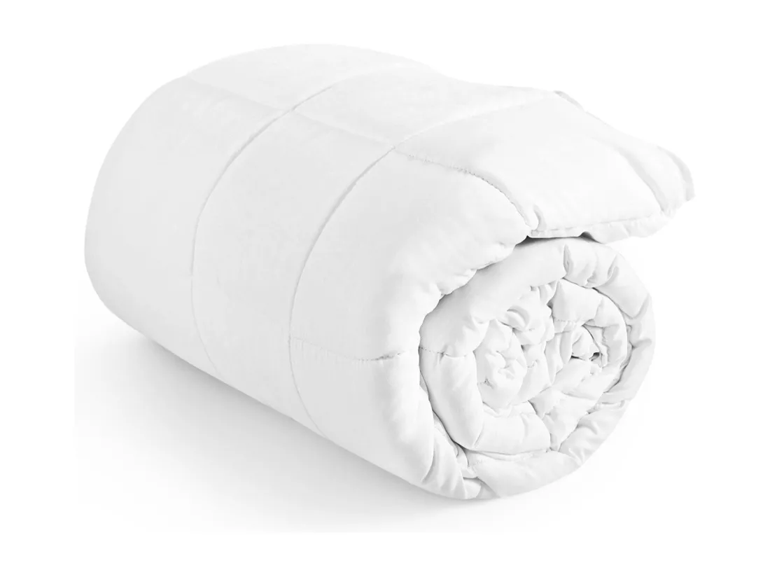 Couette 140x200 cm Toutes Saisons – Confort Optimal en Microfibre, Blanche Matelassée