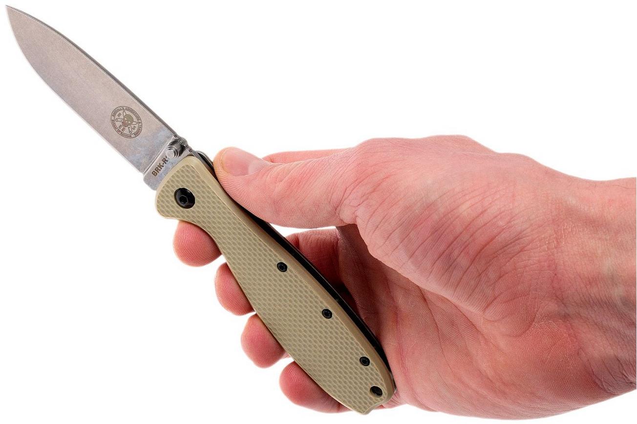 ESEE Knives Zancudo AUS8 Desert Tan-Stonewashed, BRKR1DT zakmes