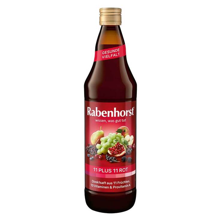 Rabenhorst 11 Plus 11 Multivitaminmehrfrucht Saft rot, 700 ml