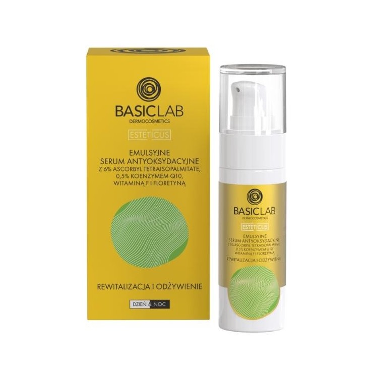 BasicLab Esteticus Emulsie Antioxidant Serum met 6% Ascorbyl Tetraisopalmitaat Revitalisering en Voeding 30 ml