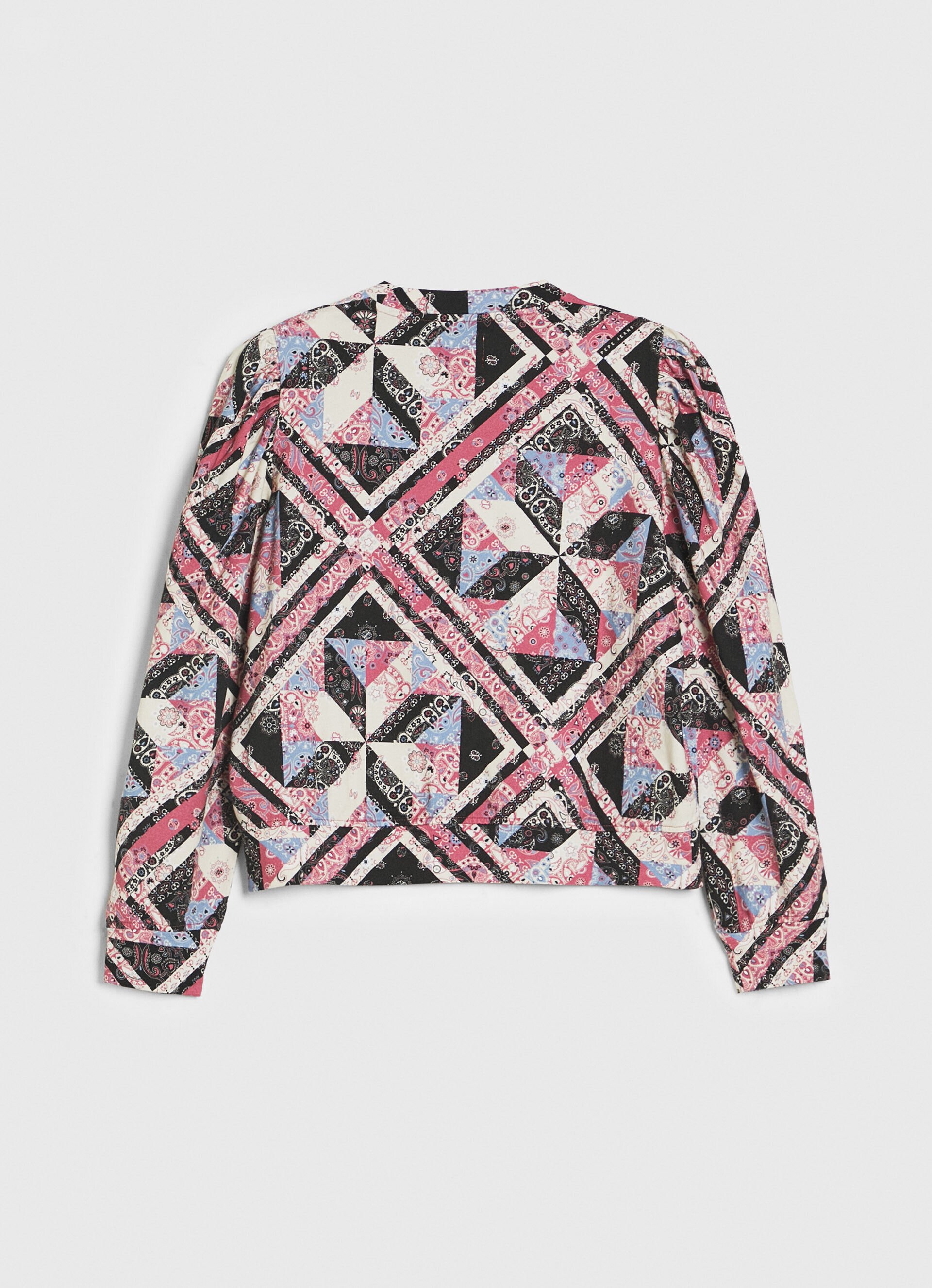Suéter de algodão patchwork - multicolorido