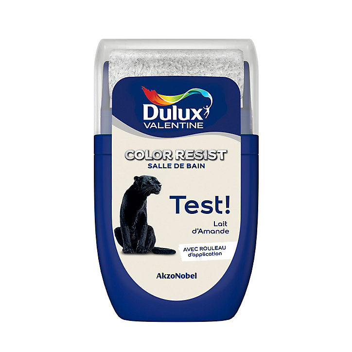 Testeur de peinture Color Resist salle de bains Dulux Valentine satin lait d'amande 30ml