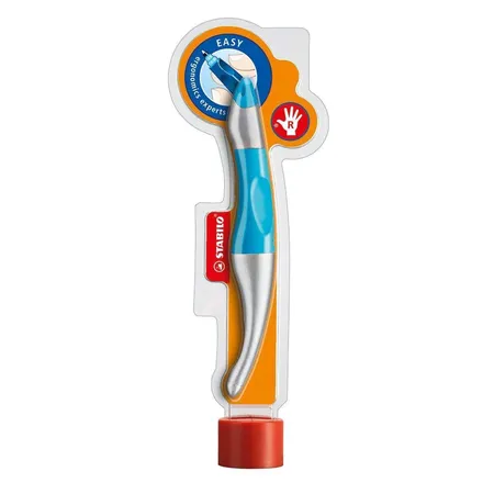 STABILO Ergonomischer Tintenroller EASYoriginal metallic, neonblau, mit Patrone, Rechtshänder