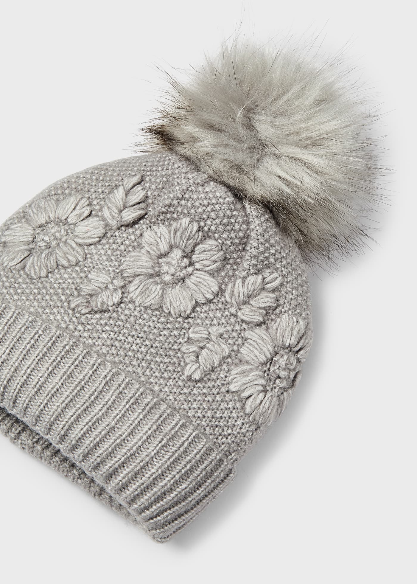 Conjunto de cachecol e gorro em poliéster reciclado para meninas