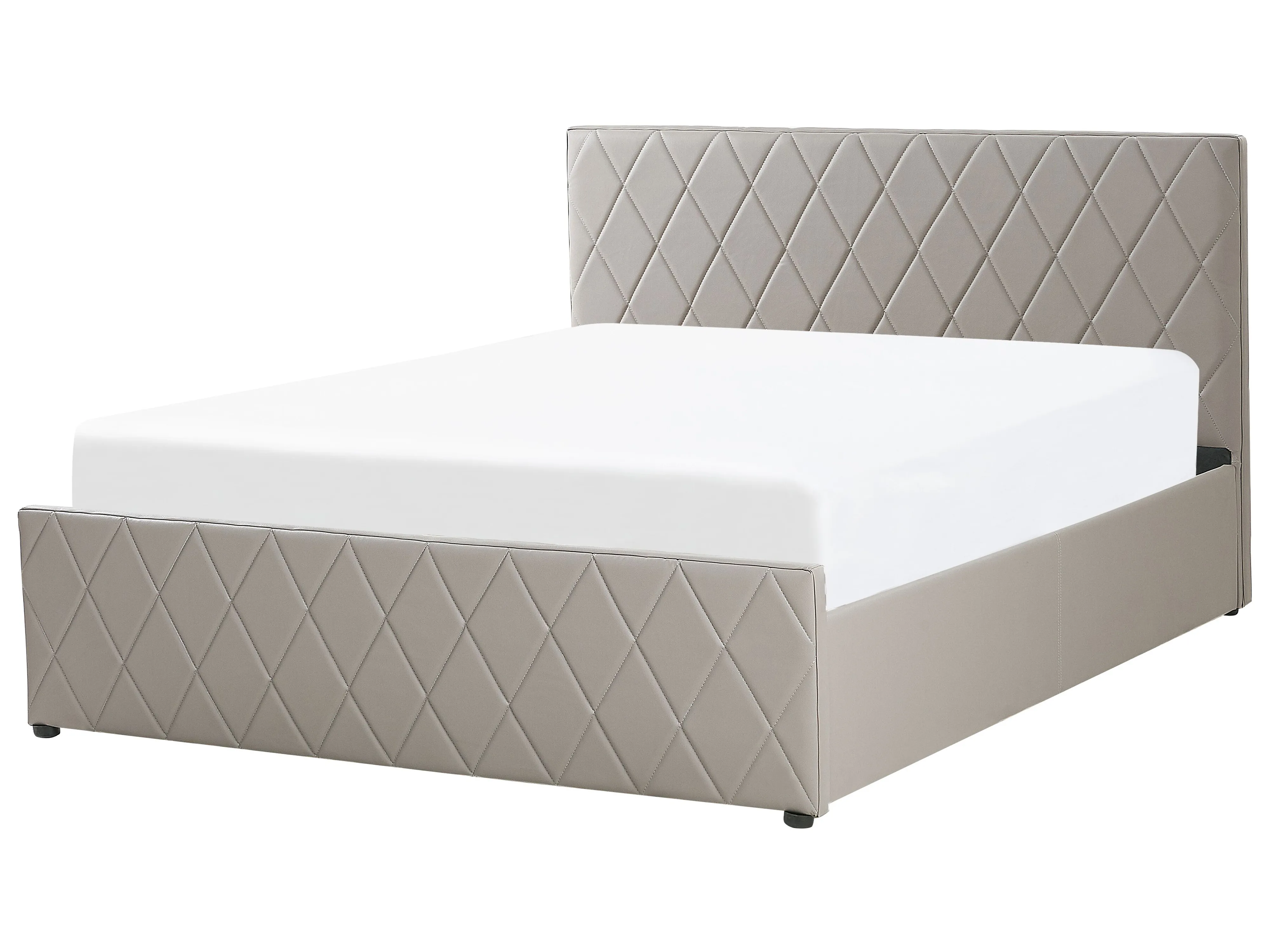 Bed met opbergruimte Kunstleer ROCHEFORT 180 x 200 cm Taupe