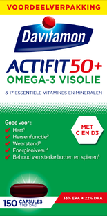 Davitamon Actifit 50 Plus Omega-3 Visolie Capsules 150CP