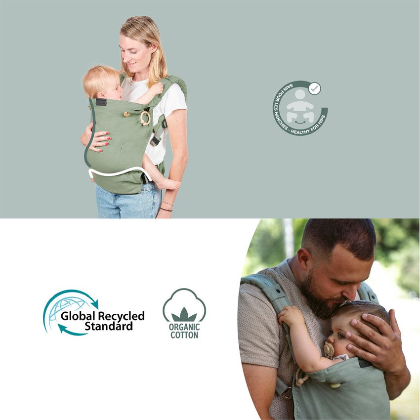 Porte-bébé évolutif Moov Boost - Vert sauge - Ecru