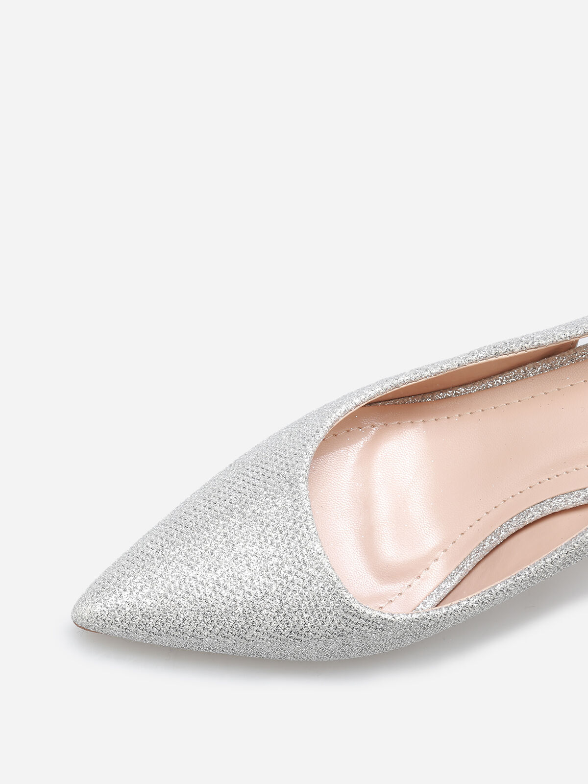 Escarpins slingback à paillettes- Argenté