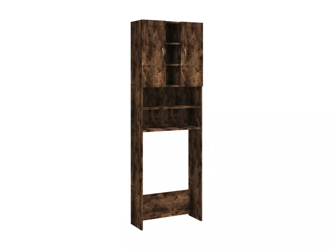 Meuble pour machine à laver Chêne fumé 64x25,5x190 cm