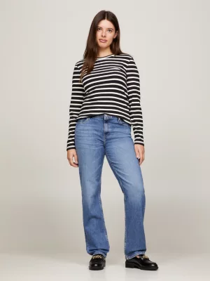 Calça jeans reta ajustada de cintura média Classics Melany