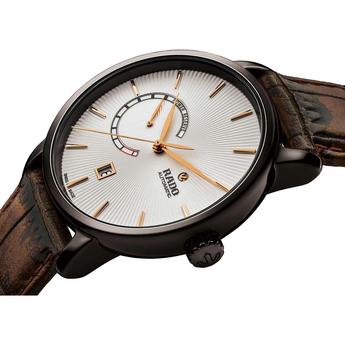 Montre Rado homme céramique cuir marron