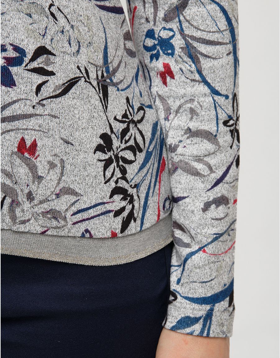 T-shirt chaud gris motifs