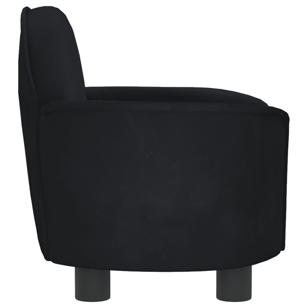 Cama para cães vidaXL em veludo preto, 66x40x45 cm