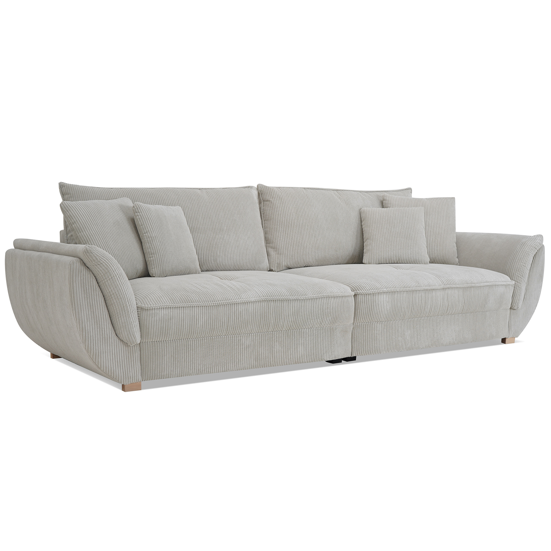 Big Sofa - cream - Cordstoff - mit Kissen