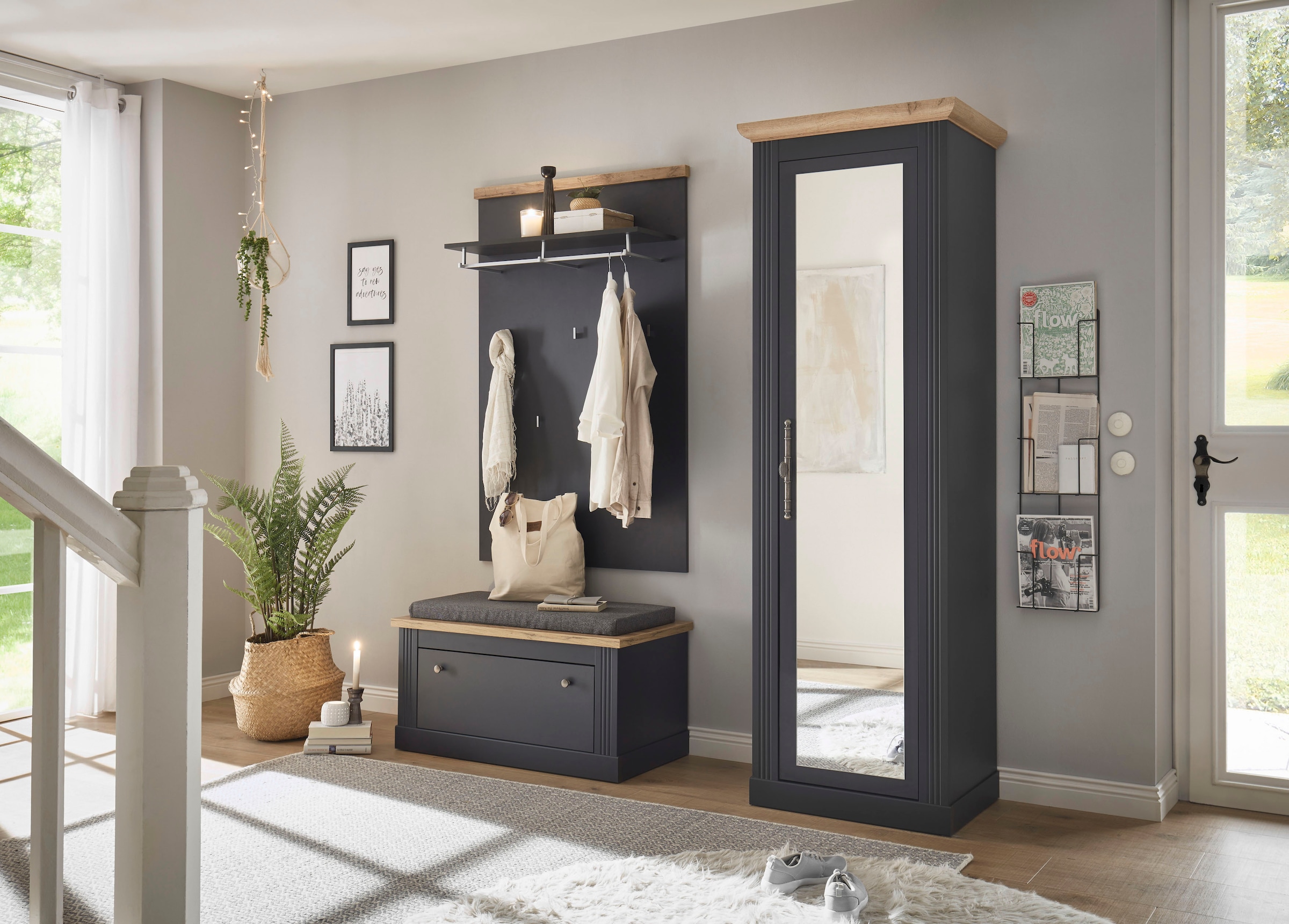 Home affaire Garderoben-Set »WESTMINSTER BESTSELLER!« Schuhbank, Wandpaneel, Garderobenschrank, 3 Stk. tlg.