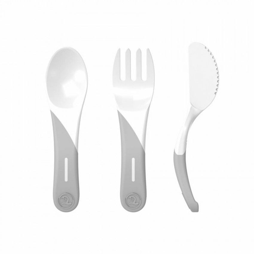 Couverts d'apprentissage 6 mois + - Blanc - Ecru