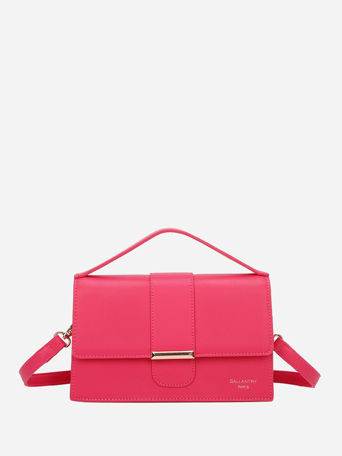 Mini sac rectangle à fermoir doré- Fuchsia