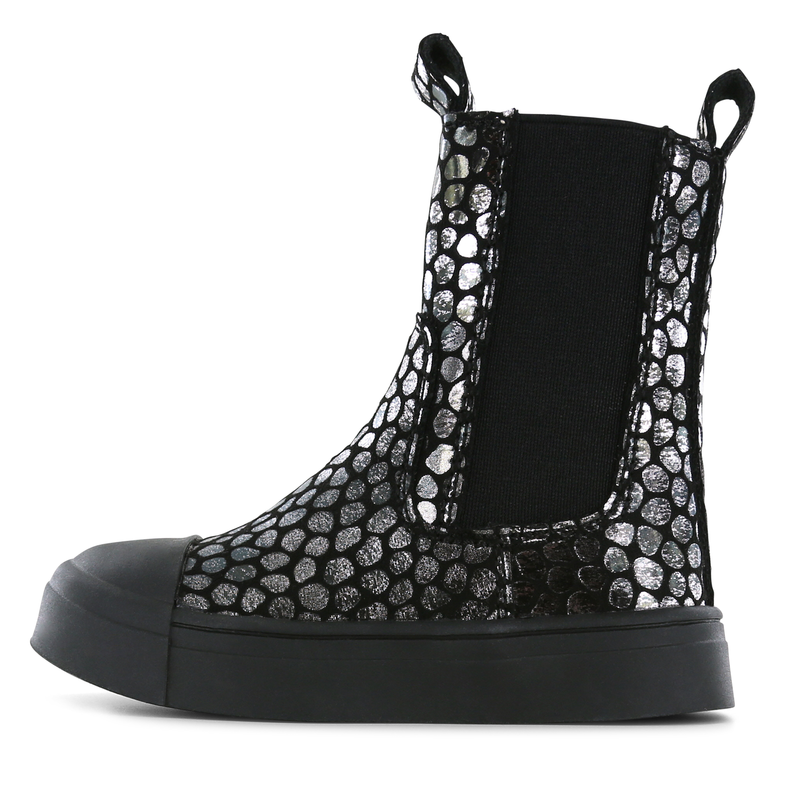Shoesme Schwarzer und silberner Chelsea Boot