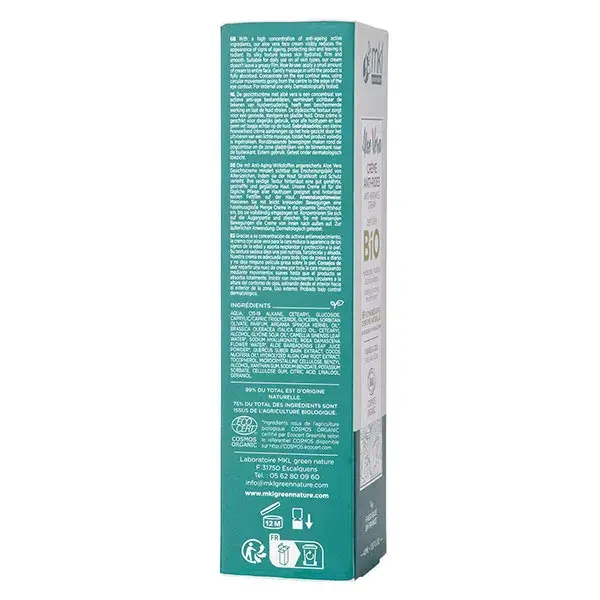 Creme Anti-Rugas Orgânico de Aloe Vera MKL Green Nature 40ml