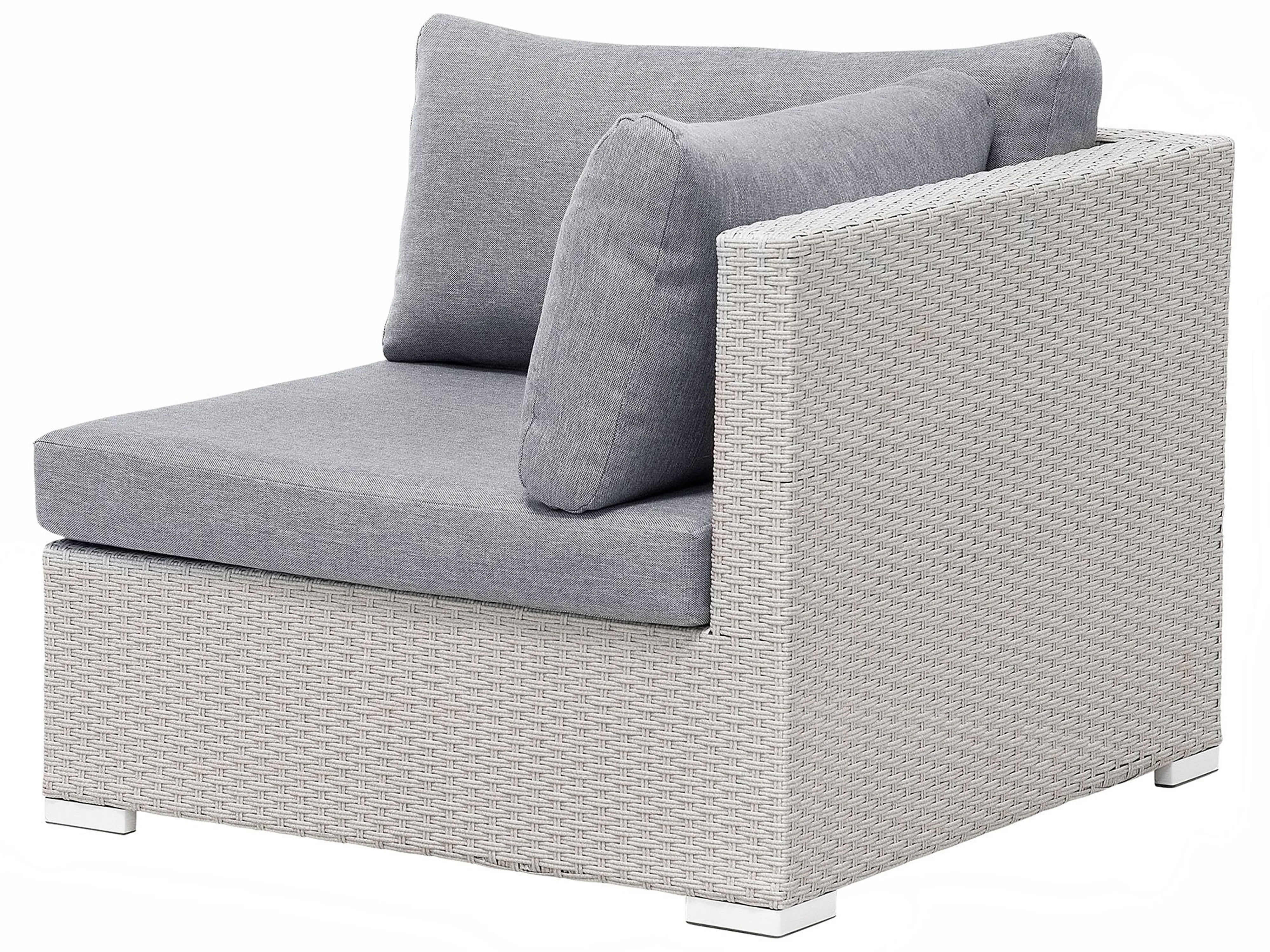 Tuin hoekloungeset met tafel 4-zits SANO II rechtszijdig modulair PE rotan Lichtgrijs