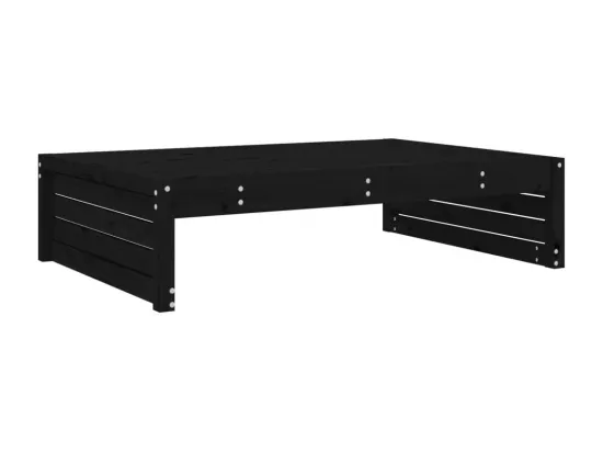 Repose-pied de jardin 120x80 cm noir bois de pin massif