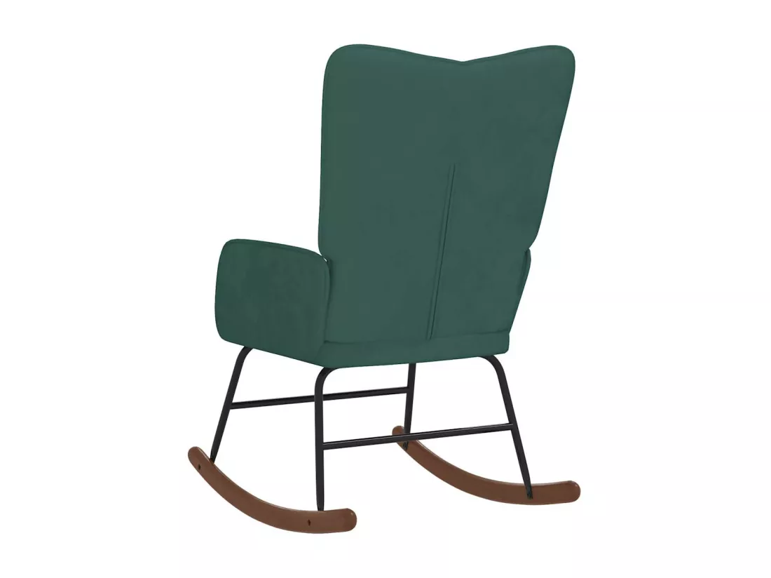 Chaise à bascule Vert foncé Velours
