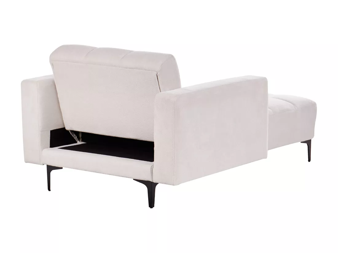 Chaise longue en tissu blanc cassé ALNES