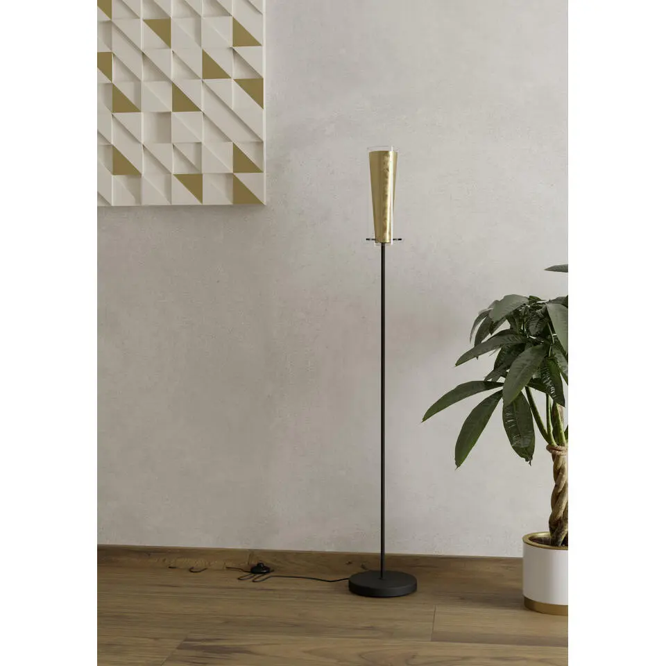 EGLO Pinto Gold Staande lamp - E27 - 11 cm - Zwart/Goud