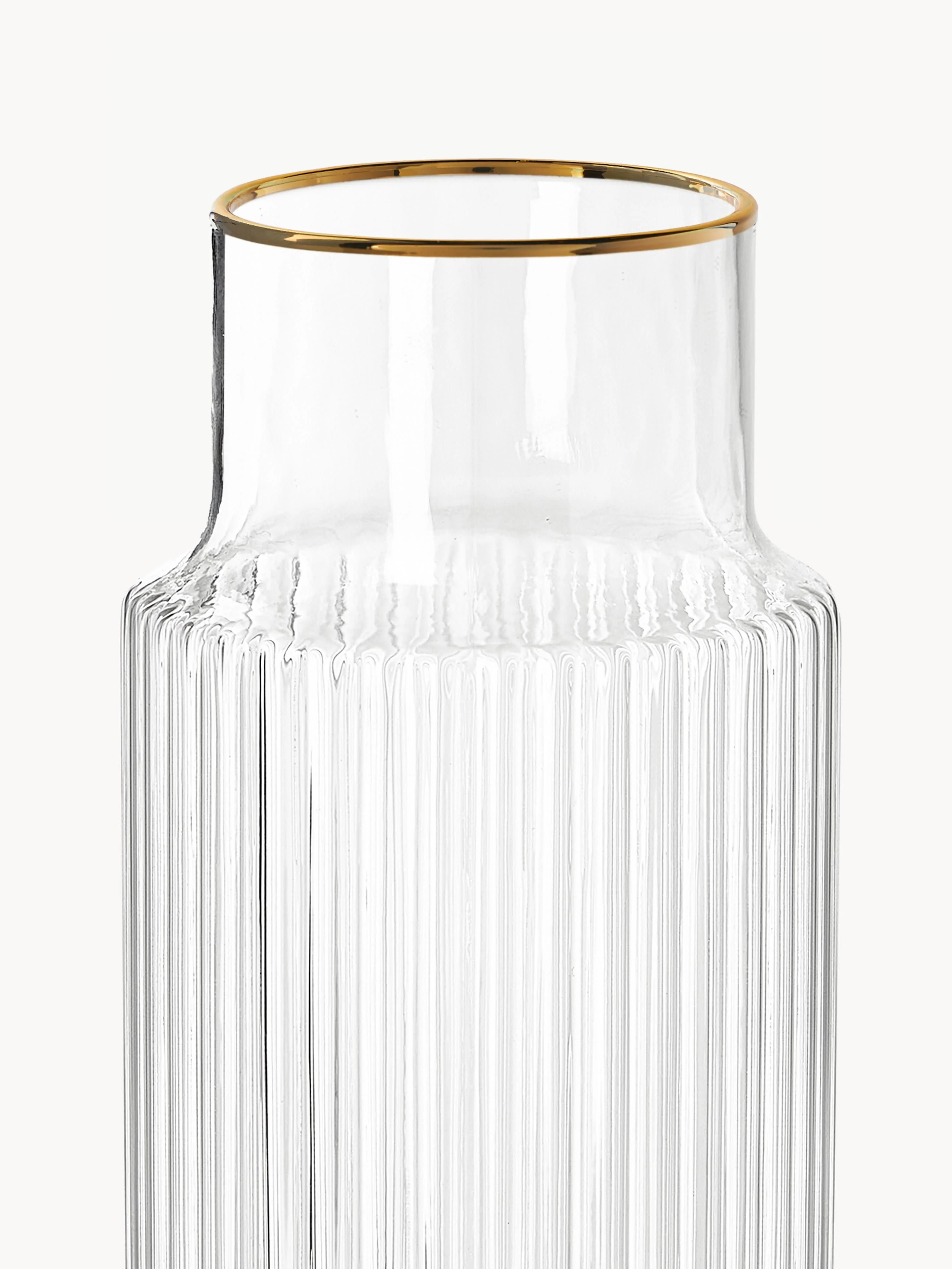 Mondgeblazen karaf Aleo met gouden rand, 1 L