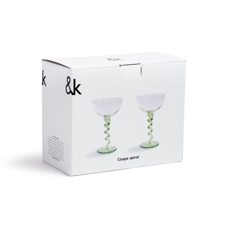 &klevering Spiral coupe champagneglazen set van 2 roze