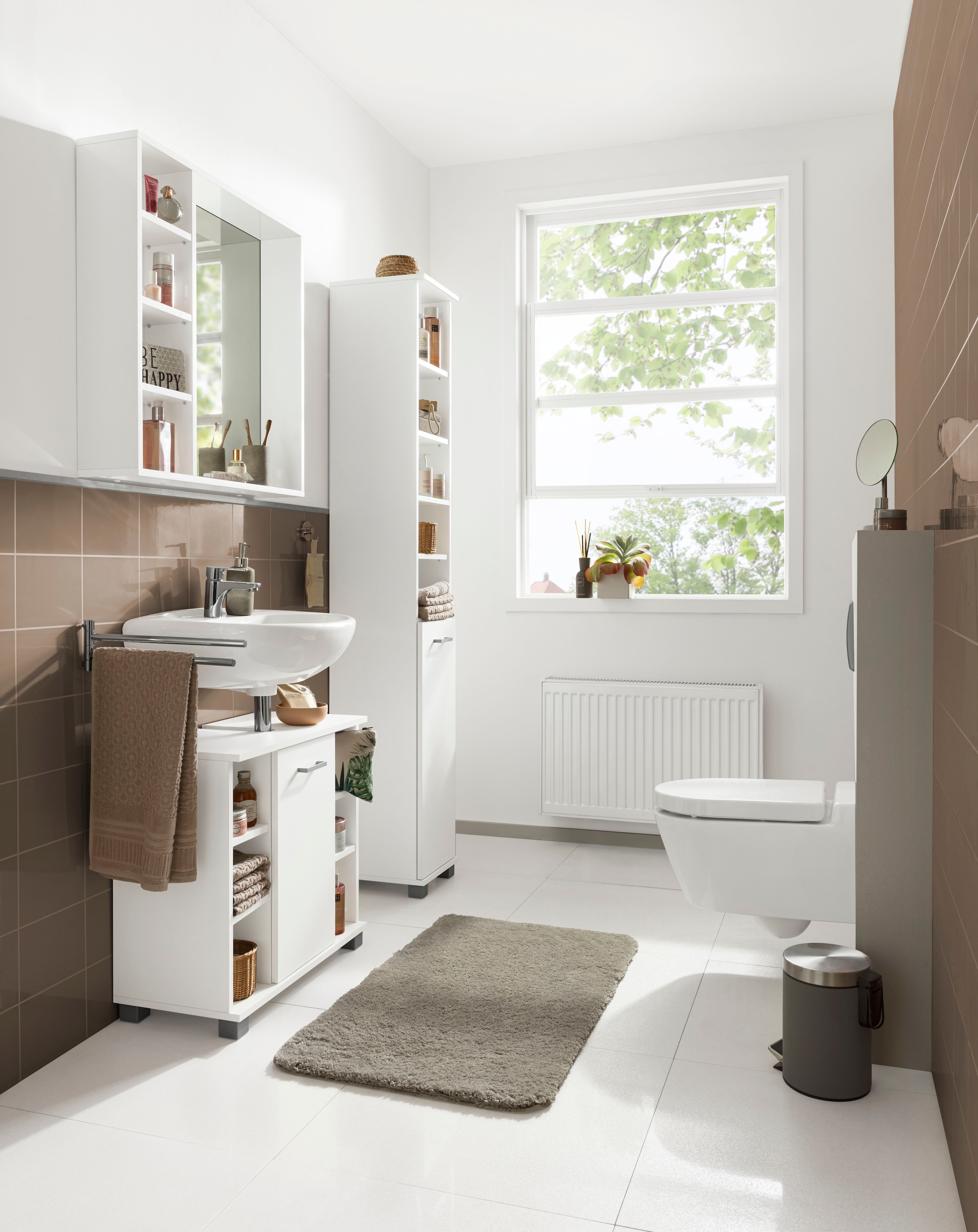 Schildmeyer Waschbeckenunterschrank »Mobes, Made in Germany« Breite/Höhe: 65,1/62,4 cm, Badschrank mit Tür und Regalfächern