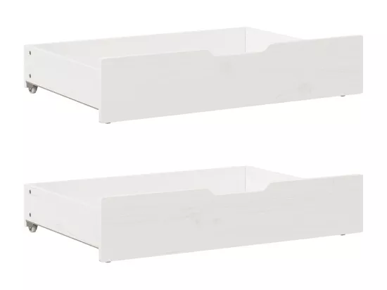 Lit de jour avec gigogne et tiroirs sans matelas blanc 90x200cm