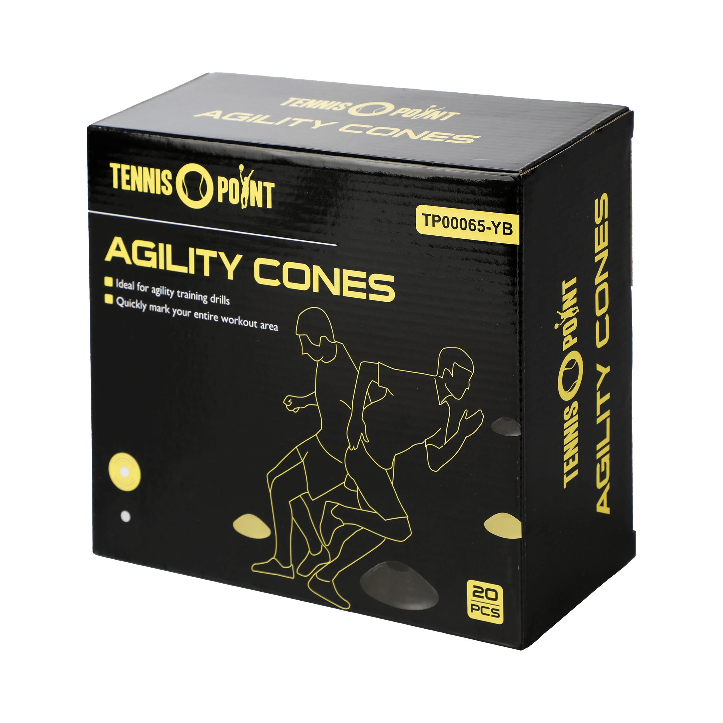 Tennis-Point Cônes De Marquage Pack De 20 - Jaune , Noir