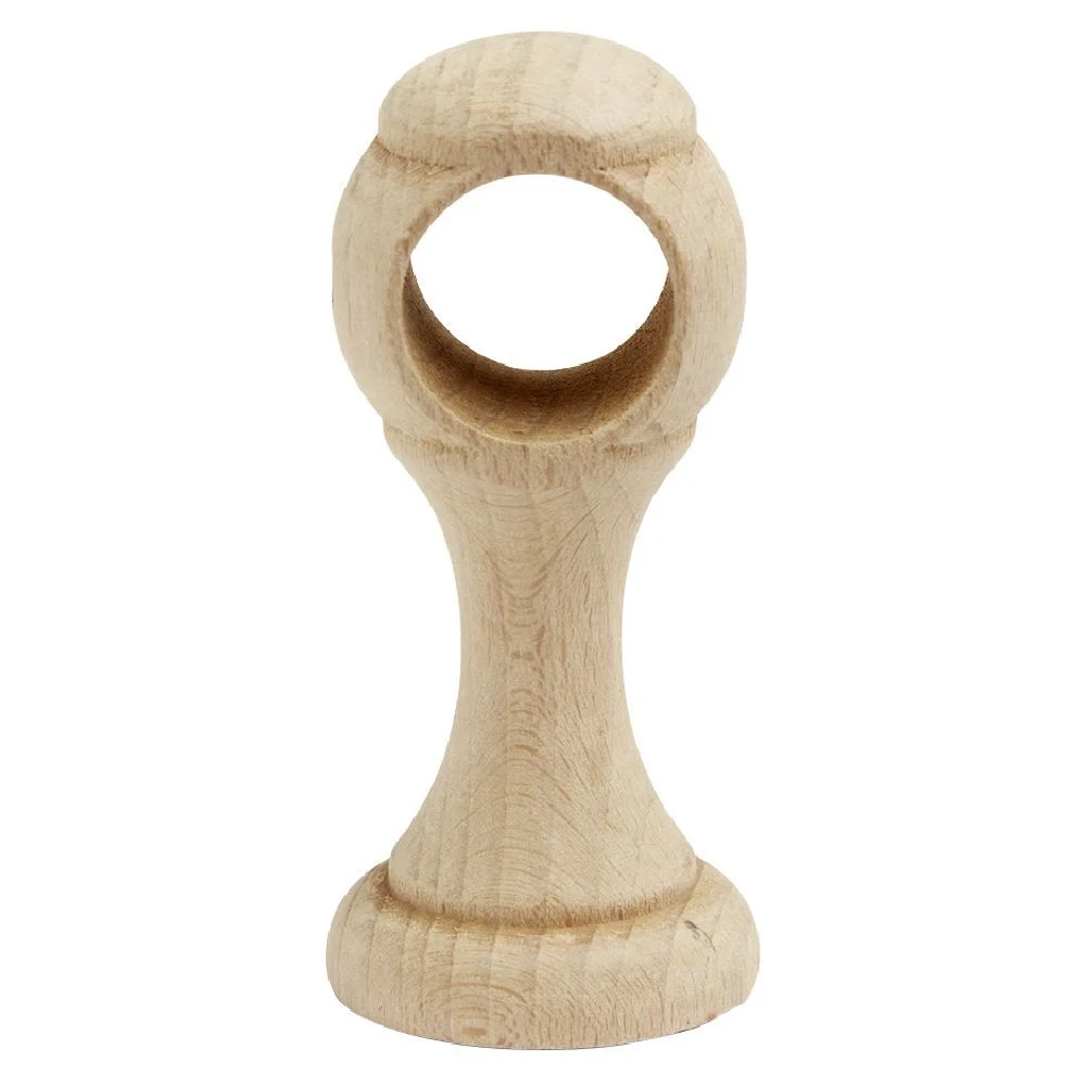 Support de tringle moyen à oeil en bois certifié FSC® Naturel Ø28 mm