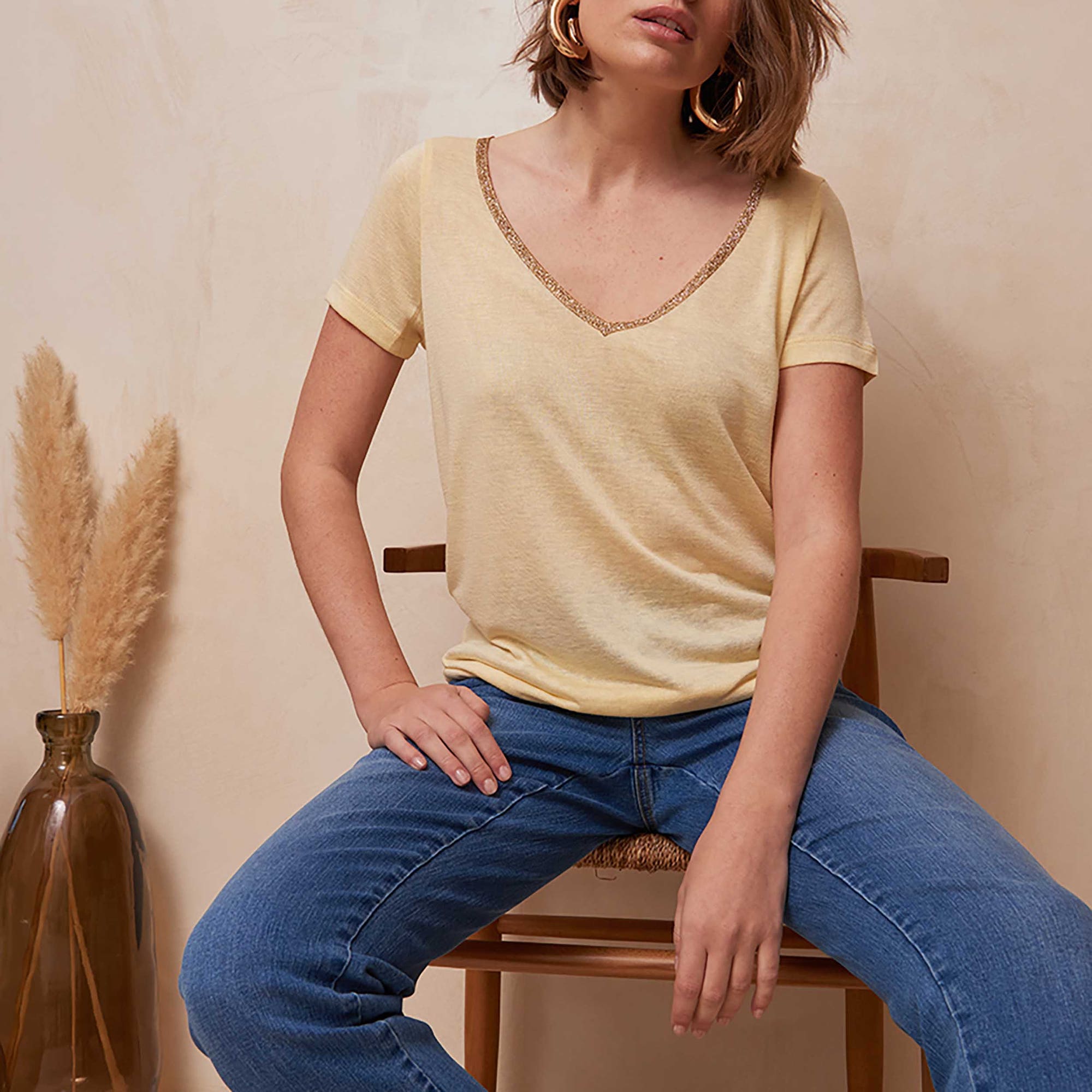 T-shirt Femme jaune