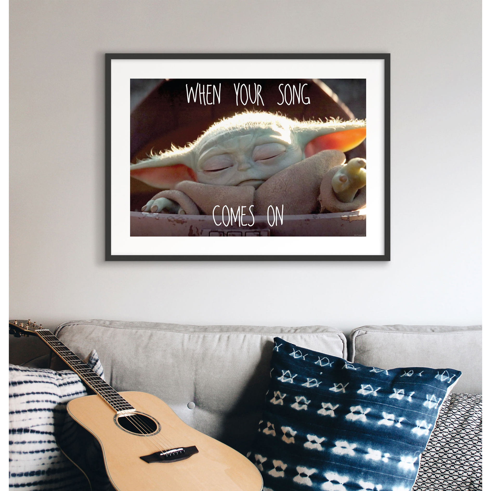 Wandbild MANDALORIAN THE CHILD MUSIC - 70x50 cm