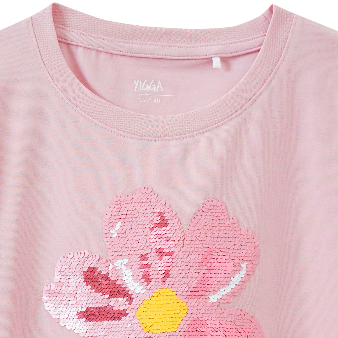 Yigga Mädchen T-Shirt mit Wendepailletten rosa