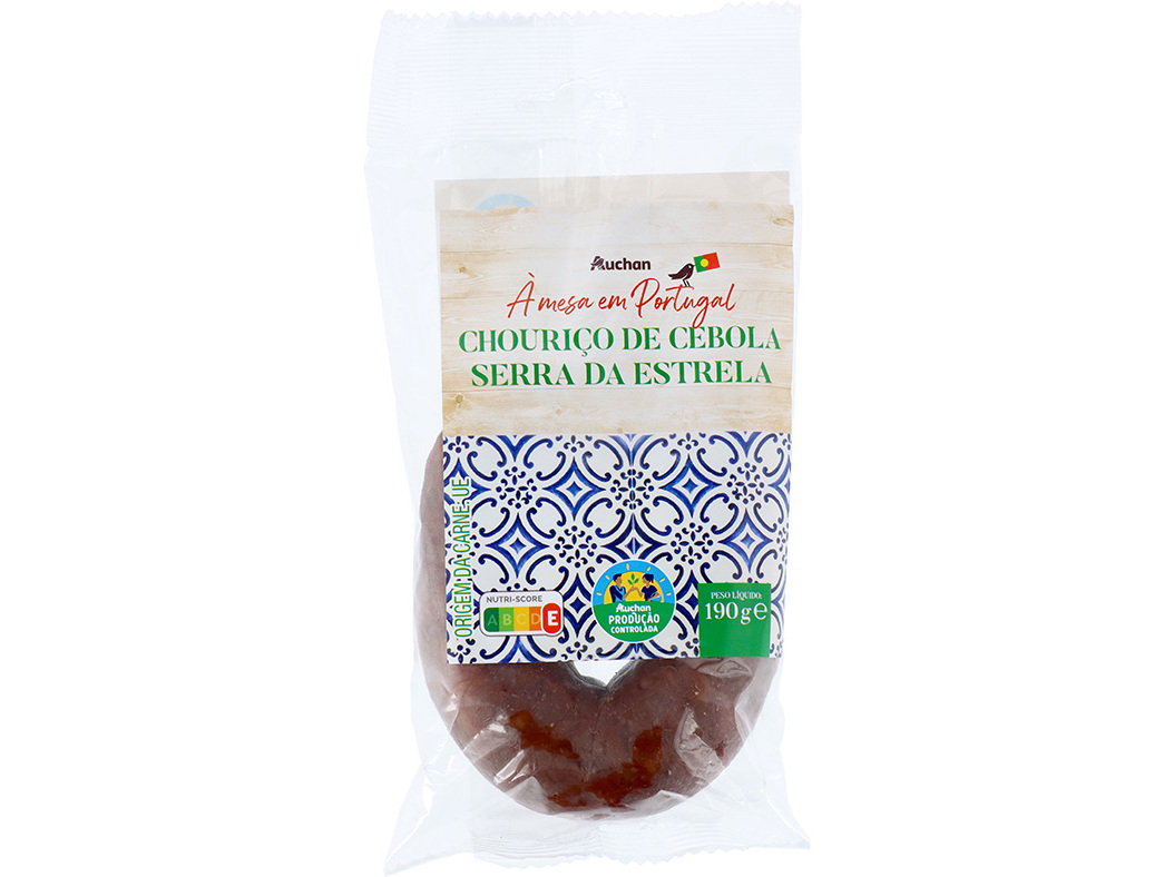 CHOURIÇO DE CEBOLA AUCHAN À MESA EM PORTUGAL CULTIVAMOS O BOM SERRA DA ESTRELA 190G