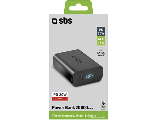 SBS - Batterie externe Powerbank 20 000 mAh - Power delivery écran LCD