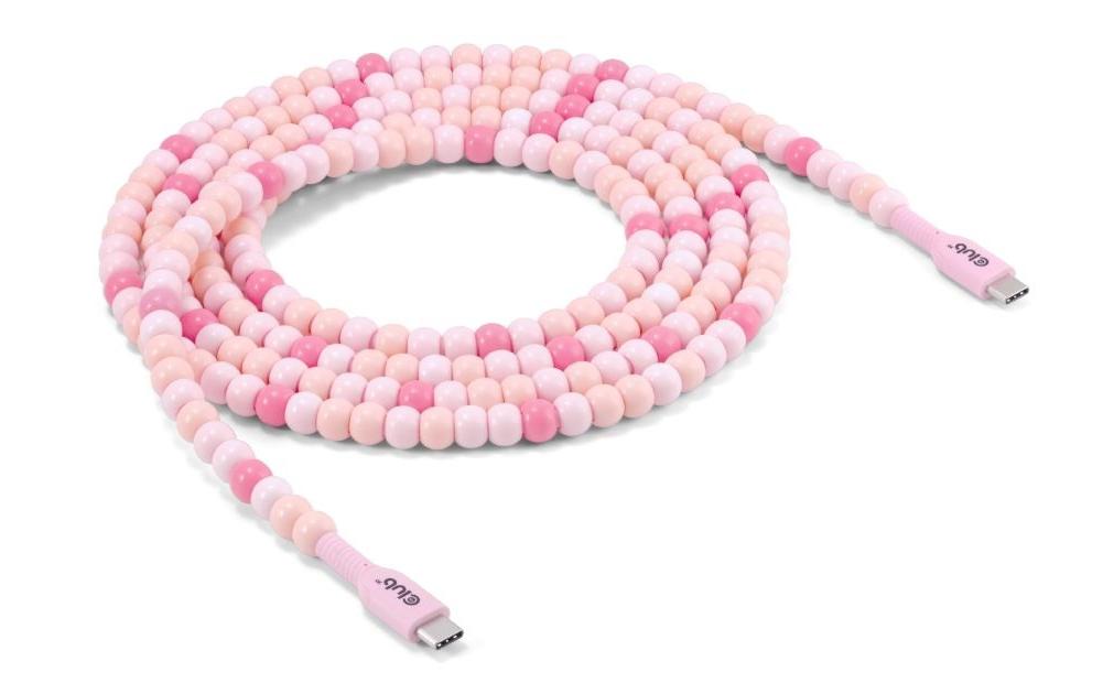 USB-Kabel CAC-3011 60 W USB C - USB C 2 mUSB-C Perlen Kabel Blau Rosa