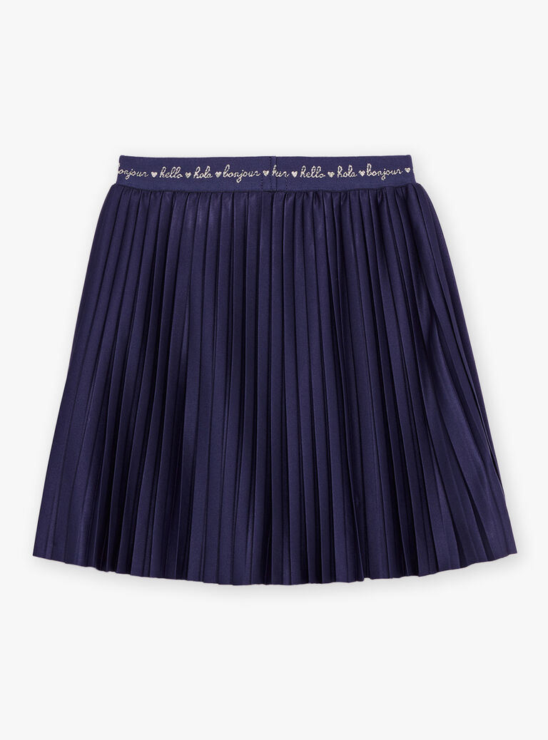 Jupe plisée en jersey bleu marine